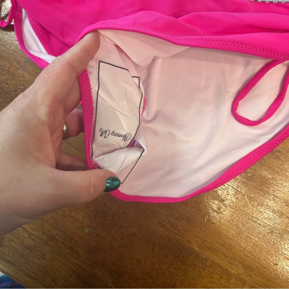 NWT Blooming Jelly hot pink 2 piece swimsuit size XL - Picture 2 of 7